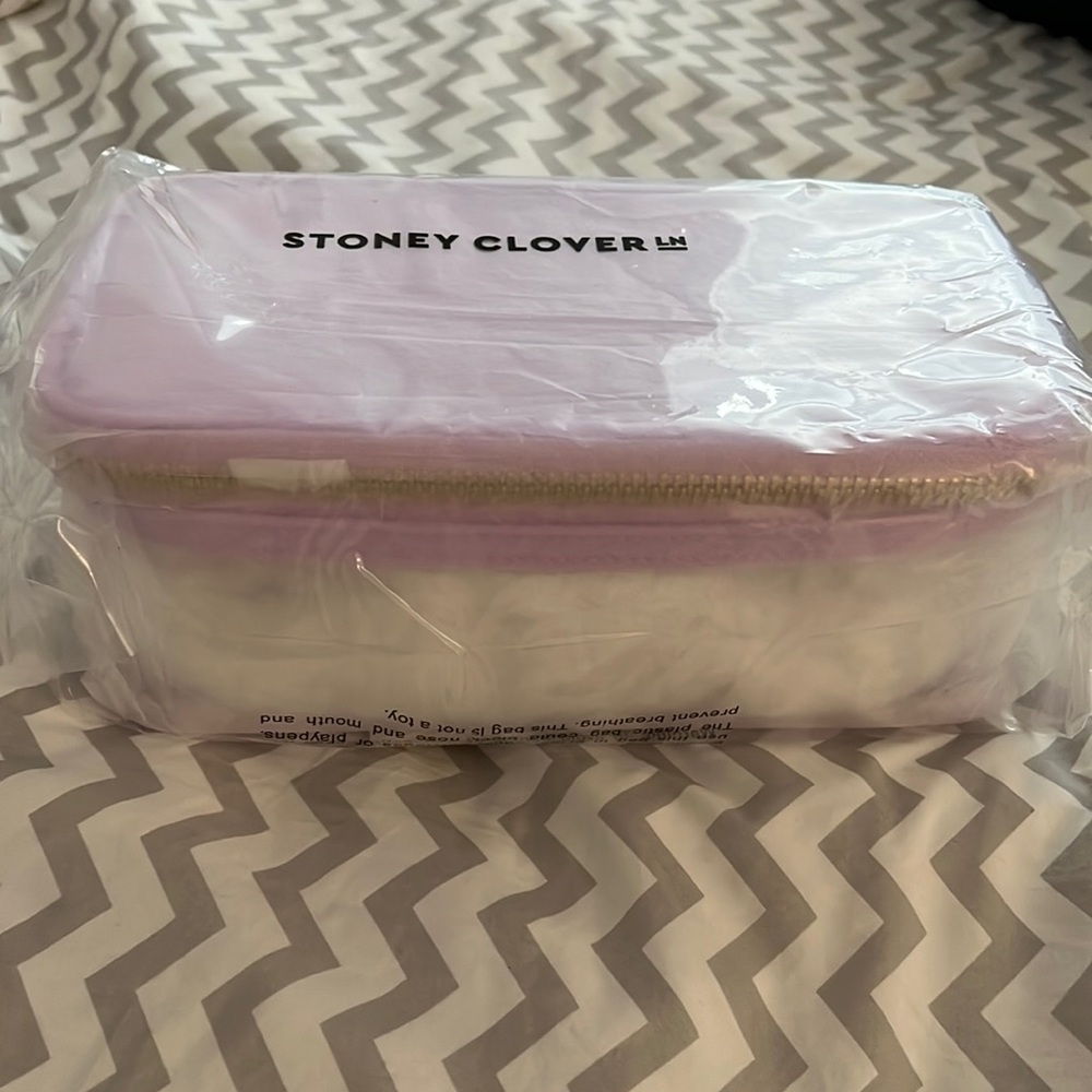 Stoney Clover Lane clear top open pouch in grape - brand new!